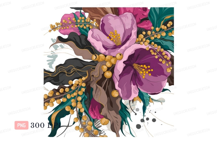 Purple Flowers Clipart Image 19