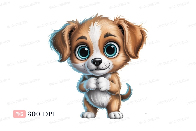 Adorable fluffy puppy with big blue eyes canine animal