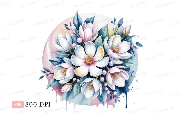 Blue Flowers Clipart Image 7