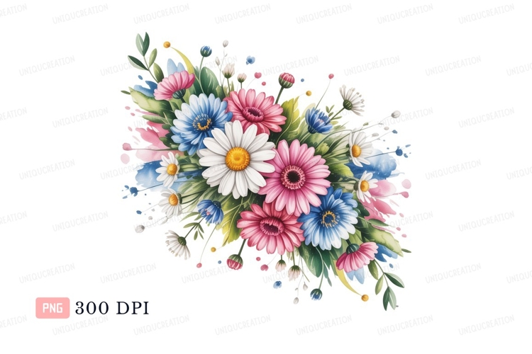 Blue Flowers Clipart Image 6