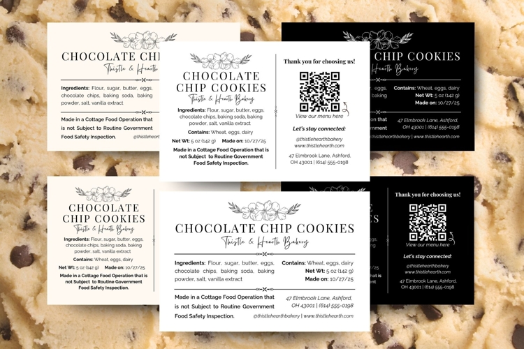 Cottage Food Law Label Canva QR Code Template