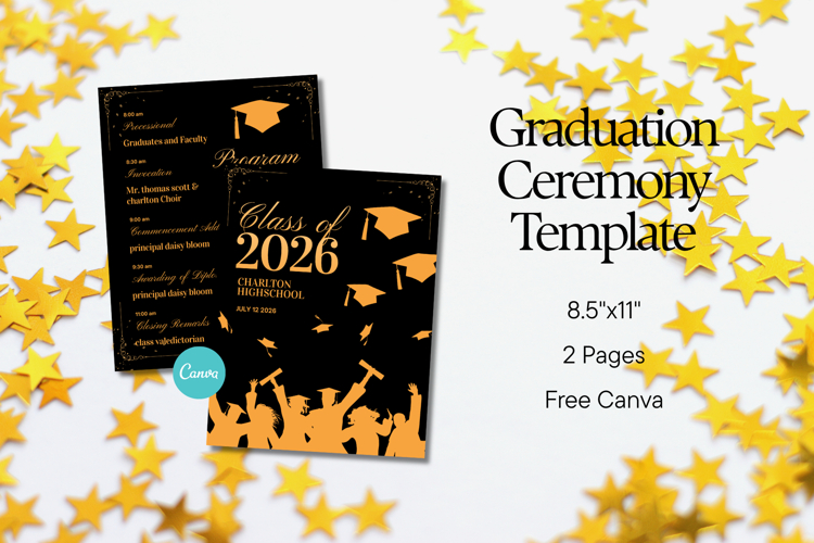 Graduation Ceremony Program Canva Template