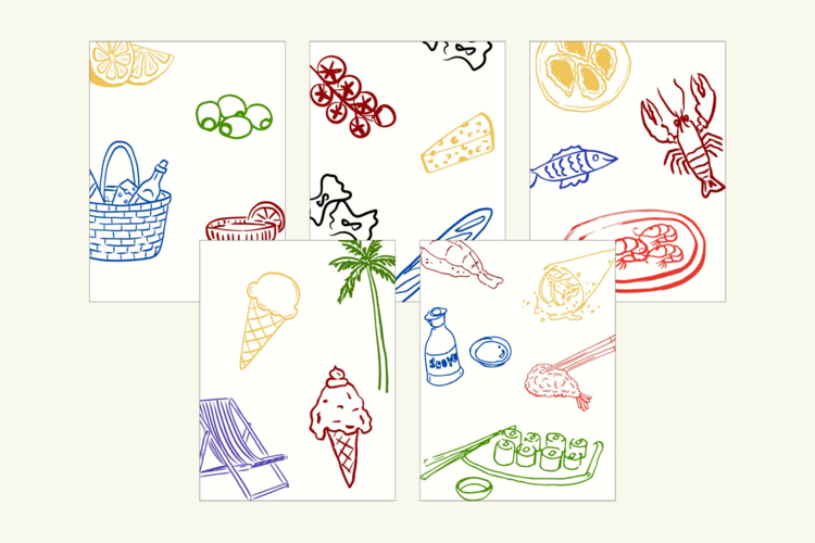 Café Kitchen Mediterranean Printable Wall Art Posters Set