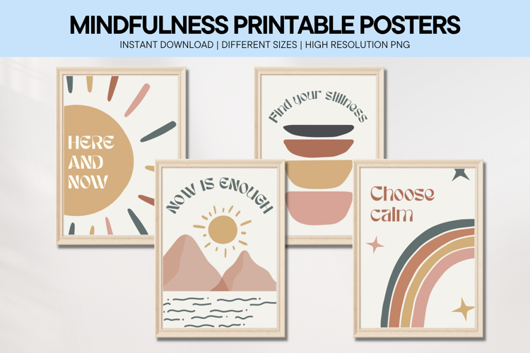 Mindfulness Quotes Printable Wall Art Calm Aesthetic Posters