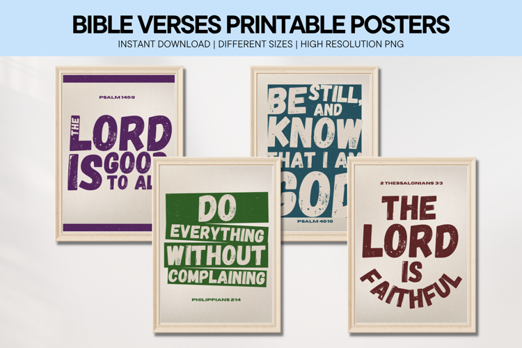 Bible Verse Wall Art Minimal Printable Poster Set