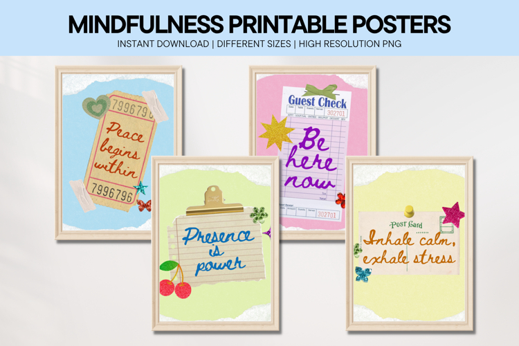 Mindfulness Quotes Printable Wall Art Calm Aesthetic Posters