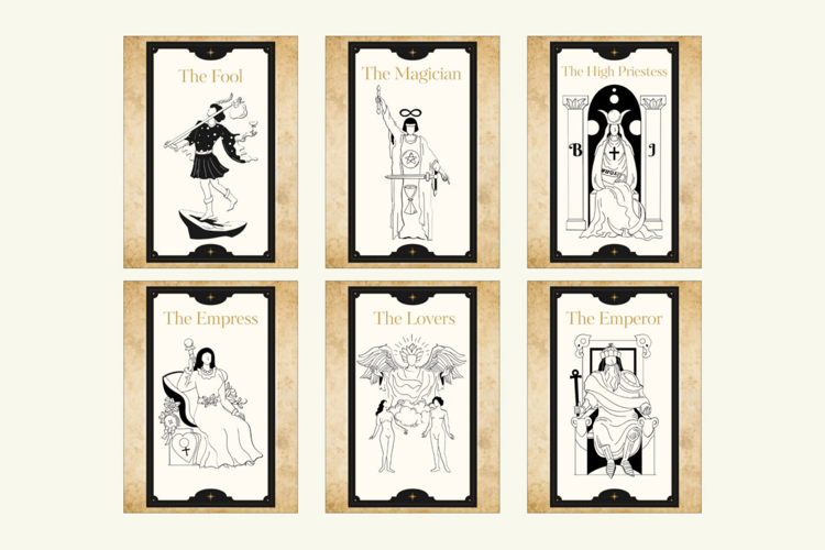 Tarot Cards Printable Wall Art Celestial Posters Set