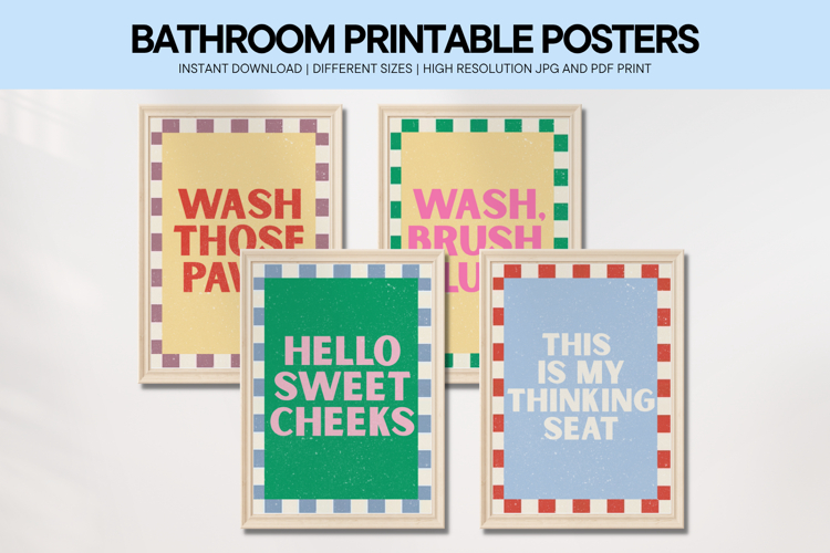 Bathroom Quotes Pop Art Wall Art Printable Posters