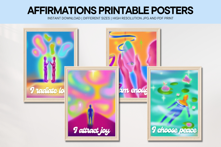 Celestial Affirmations Wall Art Printable Cosmic Spiritual
