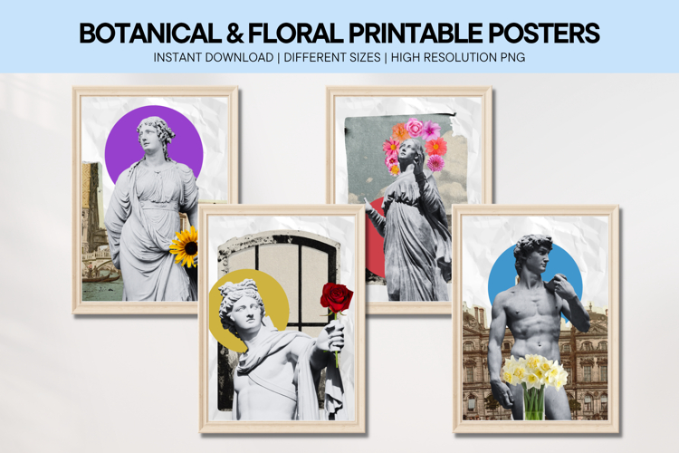 Botanical & Floral Printable Wall Art Nature Posters Set
