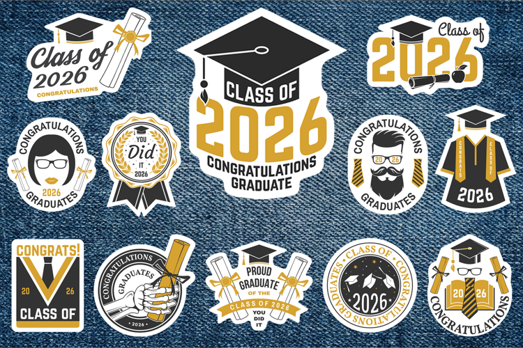 Vintage Graduation Sticker Bundle