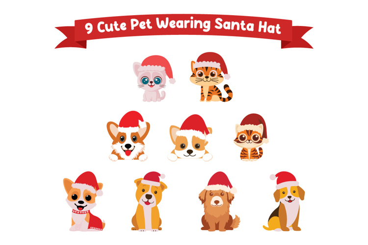 9 Cute Pet Wearing Santa Hat