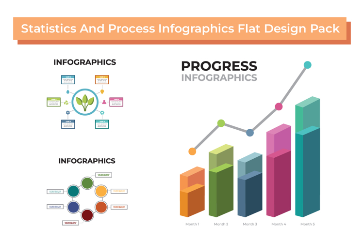 Statistics And Process Infographics Pack