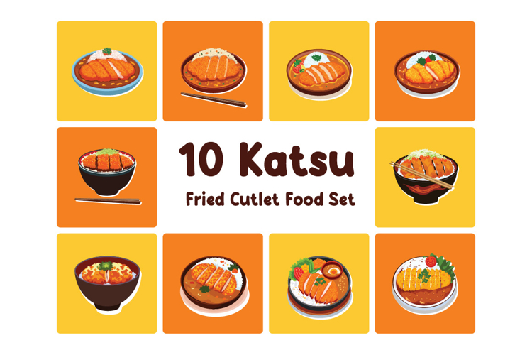 10 Katsu Fried Cutlet Food Set