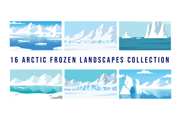 Arctic Frozen Landscapes Flat Design