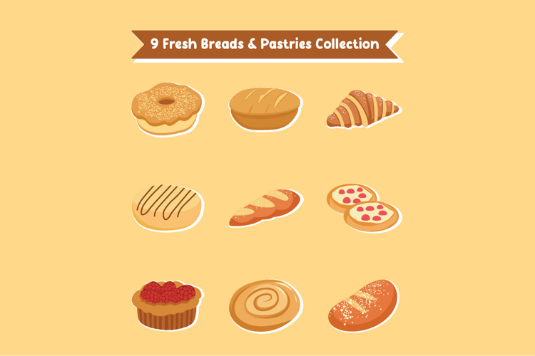 9 Fresh Breads & Pastries Collection