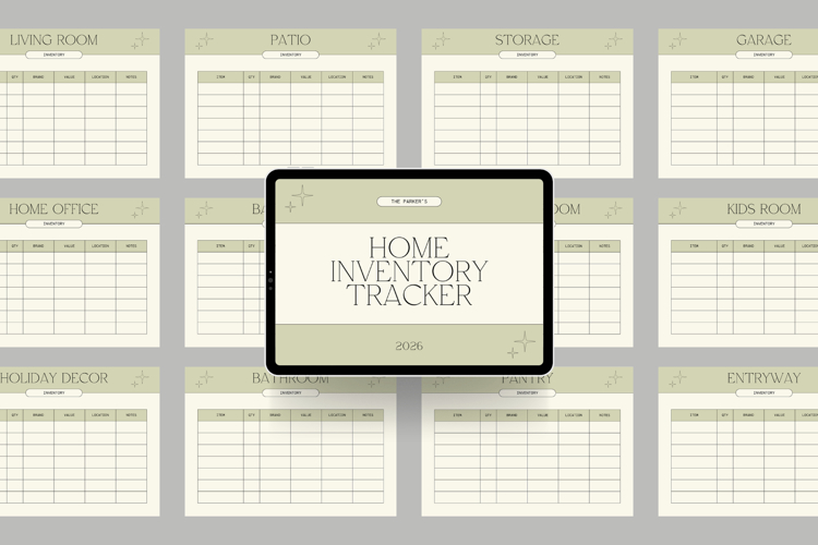 Home Inventory Tracker Printable Canva Template