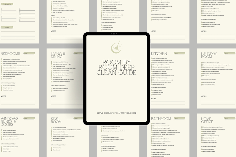 Room by Room Deep Cleaning Guide Canva Template