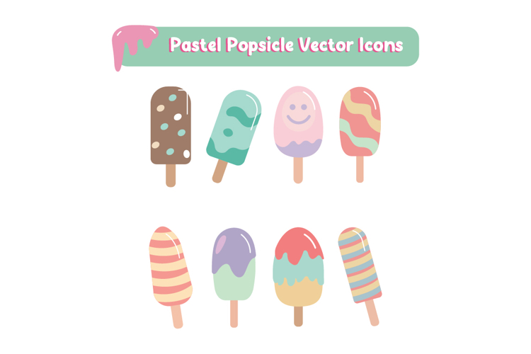 8 Pastel Popsicle Vector Icons