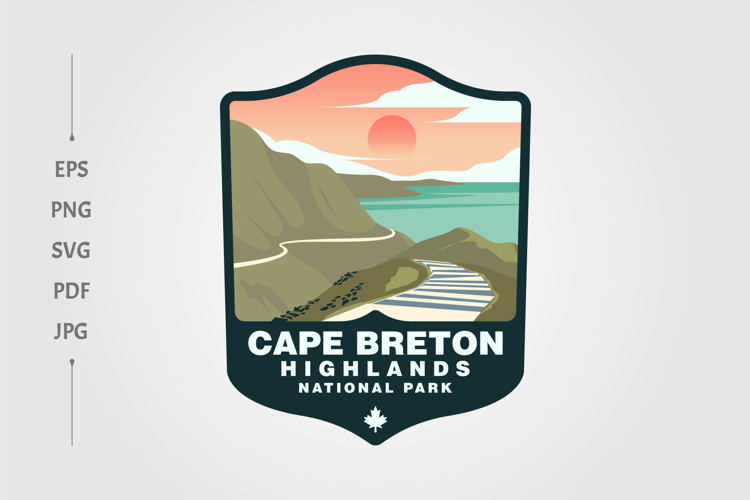 cape breton highlands vintage logo vector illustration