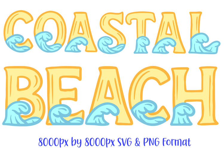 Coastal Beach Lettering ABC Font Seaside Illustration SVG PNG by Squeeb Creative