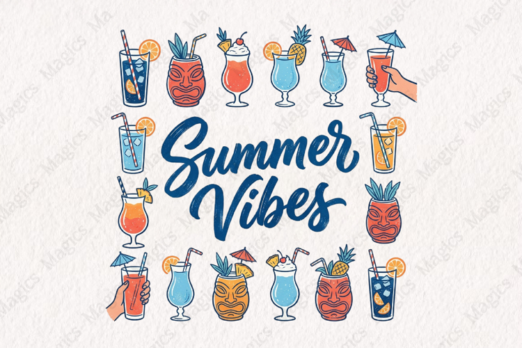 Coastal Beach Vibes Summer png