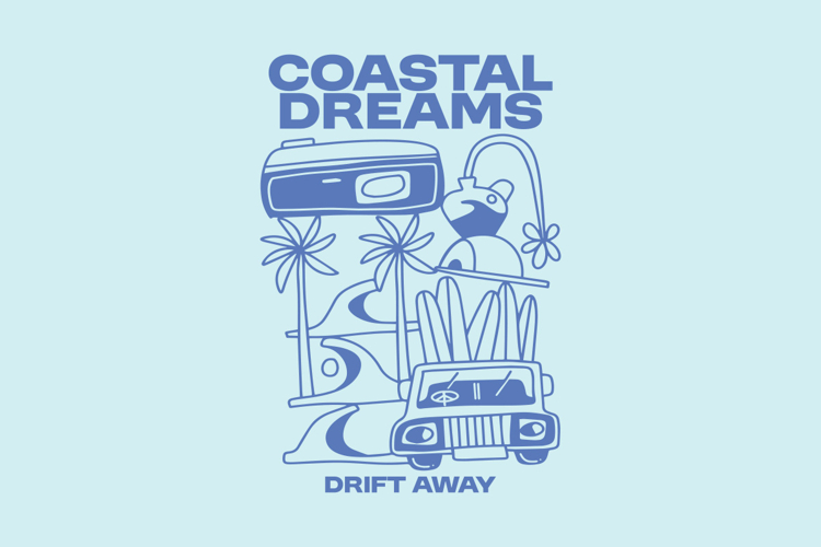 Coastal Dreams Summer Paradise Beach T shirt Design
