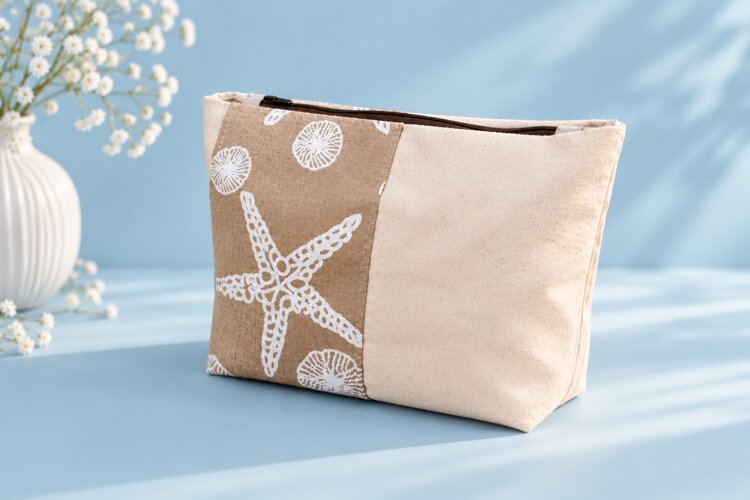 Zipper Pouch PDF Sewing Pattern, Boxy Cosmetic Bag Tutorial example image 1