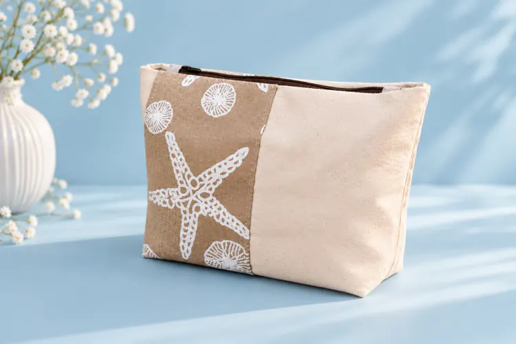 Zipper Pouch PDF Sewing Pattern, Boxy Cosmetic Bag Tutorial