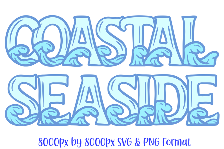 Coastal Seaside Lettering ABC Font Seaside Illustration SVG