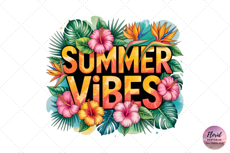 Coastal Summer Vibes PNG for Sublimation