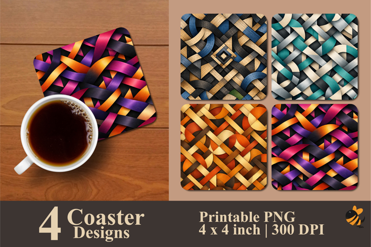 Vivid Mesh Coaster Sublimation Design