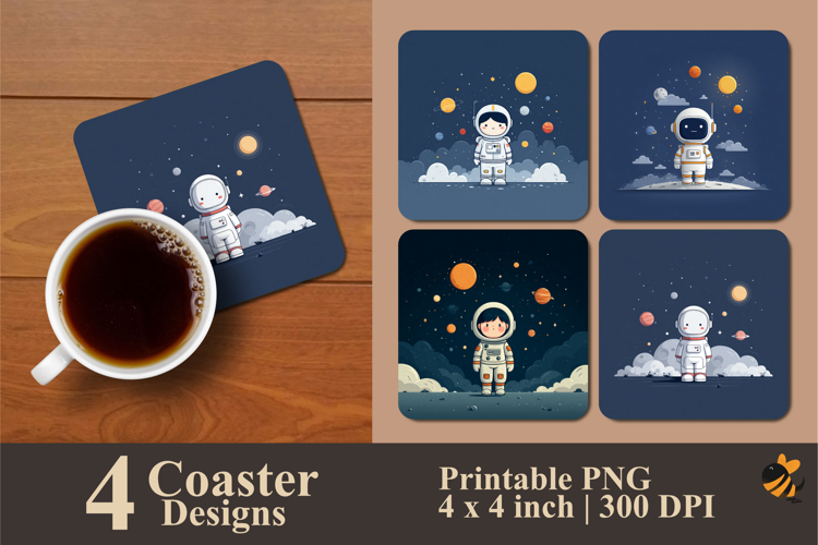 Little Astronaut Coaster Sublimation Designs