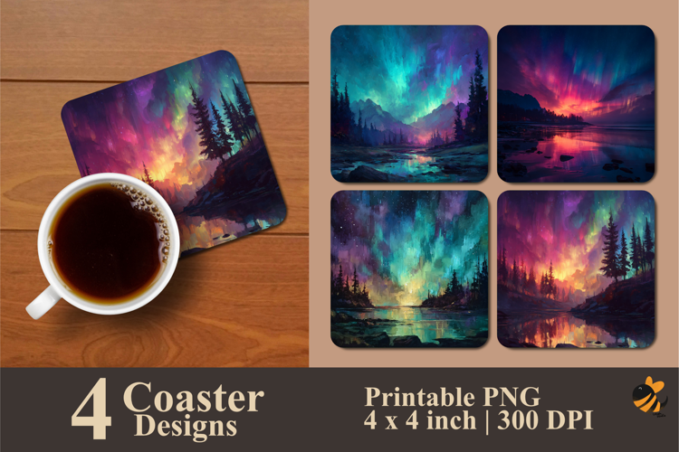 Natural Fantasy Coaster Sublimation Design