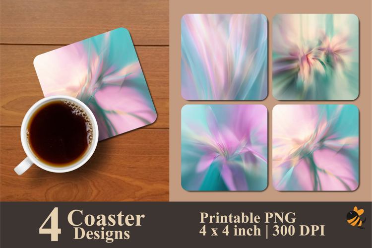 Shadow Flower Coaster Sublimation Design