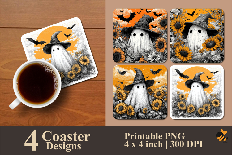 Mysterious Figure Coaster Sublimation Design