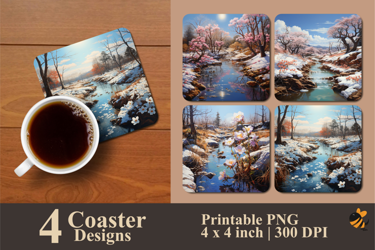 After Winter Coaster Sublimation Design