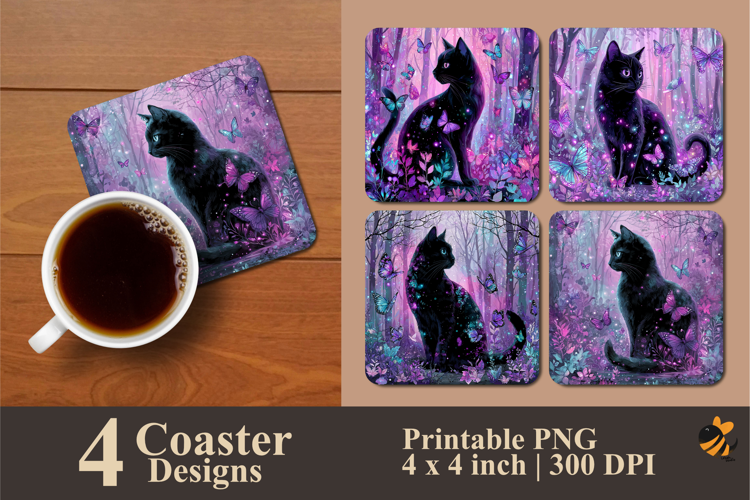 Mystical Night Coaster Sublimation Design