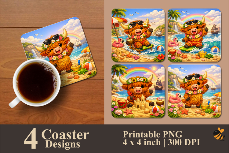 Tropical Serenade Coaster Sublimation Design