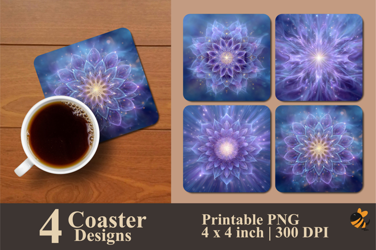 Luminous Thread Coaster Sublimation Design