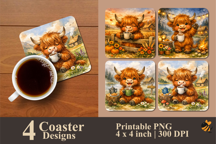 Peaceful Teapot Haven Coaster Sublimation Design