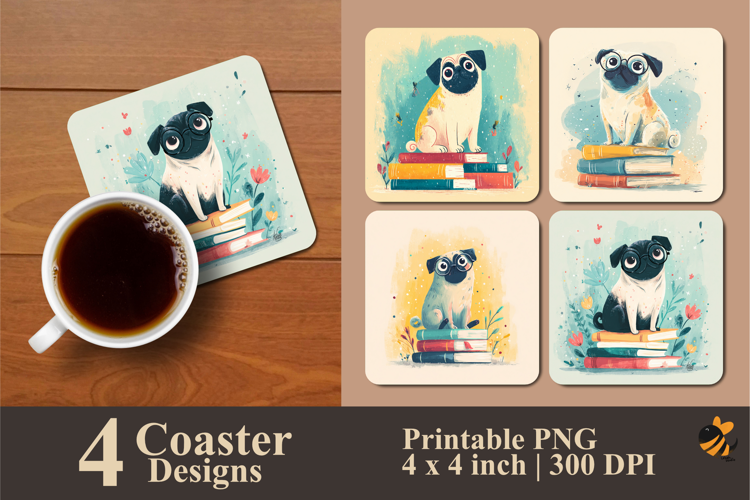 Naughty Dog Coaster Sublimation Design
