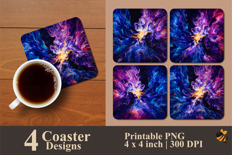 Cosmic Pulse Coaster Sublimation Design