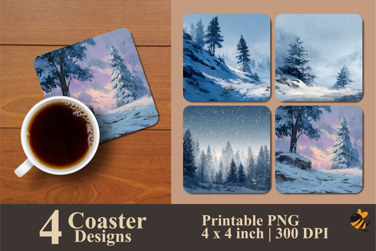 Winter Mirage Coaster Sublimation Design