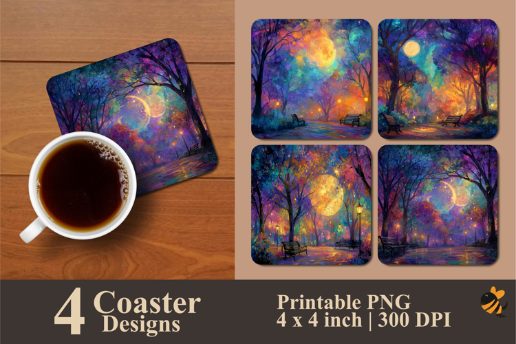 Wonderful Night Coaster Sublimation Design