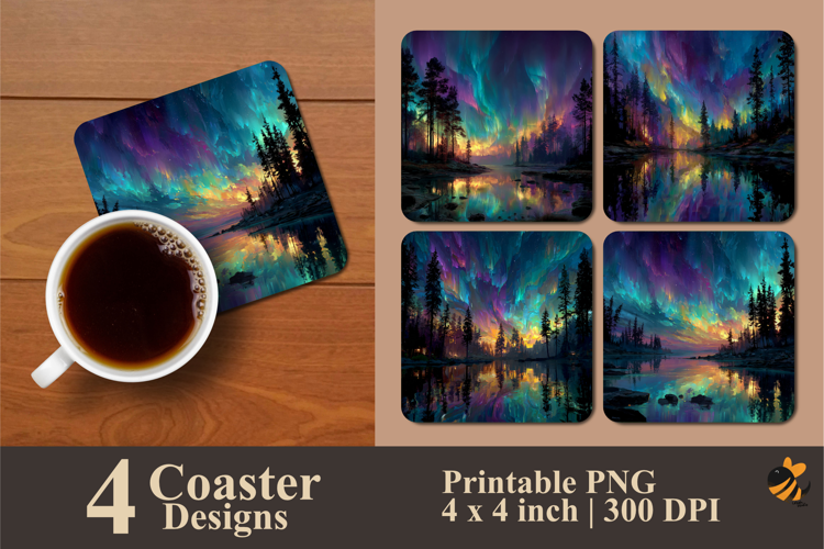 Symphony Aurora Coaster Sublimation Design