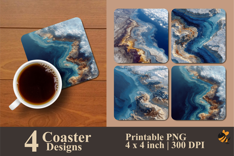 Ocean View Coaster Sublimation Design