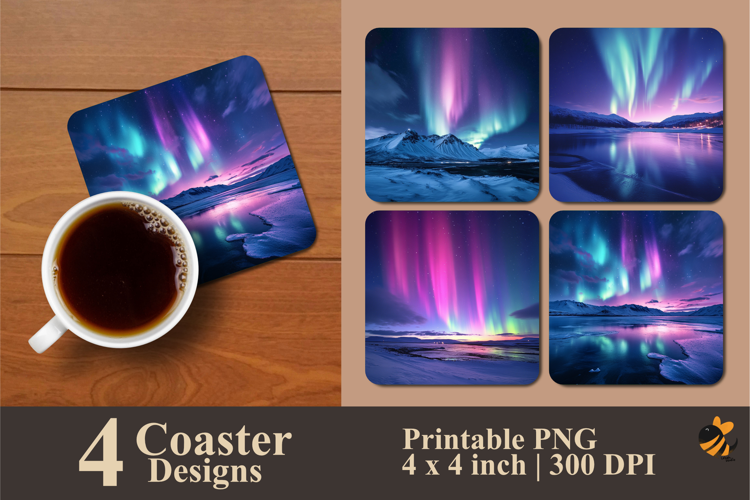 Light Fantasy Coaster Sublimation Design