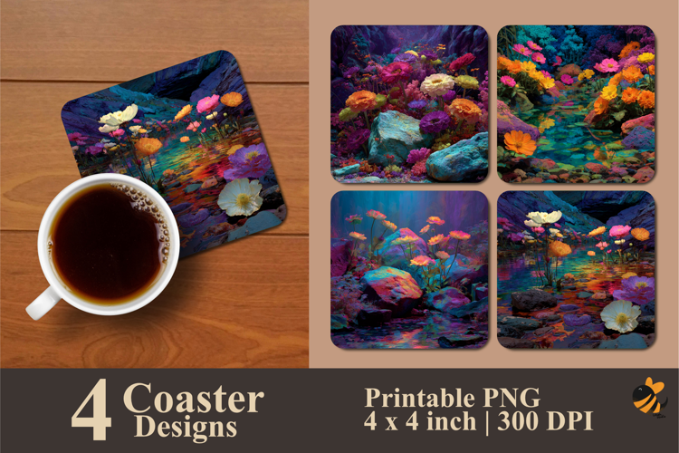 Explore Colorful Coaster Sublimation Design