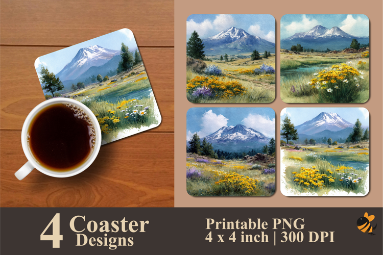 Coolness Nature Coaster Sublimation Design